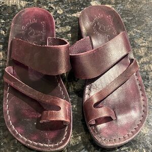 Rich Burgundy Leather Sandals